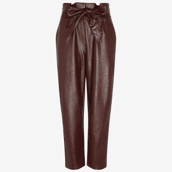 Commando Pants - COMMANDO NWT Faux Leather Paperbag Pant with Removable Tie Belt